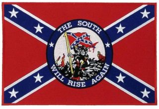 Aufnäher Südstaaten Flagge 28 x 18 cm, rise again