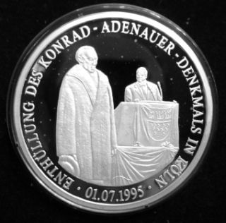 Silbermünze 50 Jahre BRD 999er Konrad Adenauer Denkmal 1995 1QN569