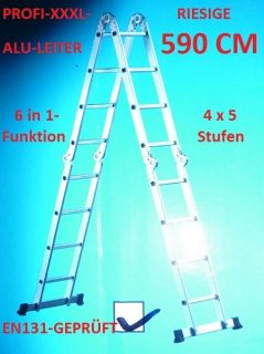 6IN1 ALU ANLEGELEITER LEITER MEHRZWECKLEITER 570 CM NEU