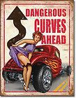 Oldtimer sexy 50er Pin up Auto US Car Vintage Reproschild Fun Plakat