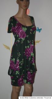 Aniston Sommerkleid oliv bunt Rosendruck Gr. 38 *NEU*