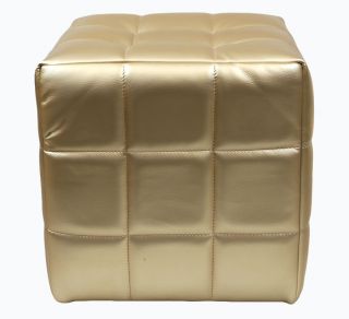 Sitzwürfel Hocker Design Sitzhocker Lounge Gold Silber Gesteppt