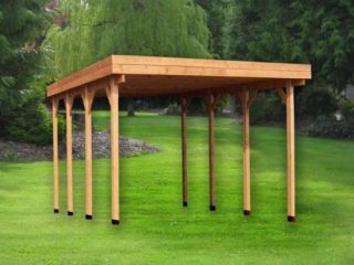 Carport Einzelcarport Unterstellplatz Kaminholz 380x590 cm 11,5x11,5