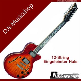 DiMavery E Gitarre LP 612 Flamed Orange Sunburst 12 String