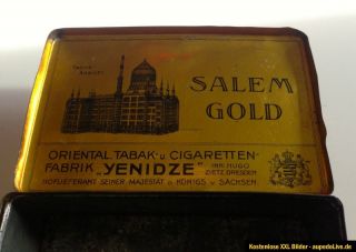ORIG Seltene Alte Blechdose Dose ZIGARETTEN TABAK Salem Gold Dresden