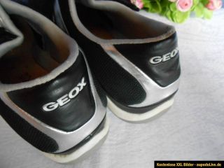 Edle Geox Respira Sneaker Halbschuhe schwarz silber Gr 39 neuwertig