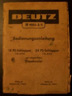 Deutz Fahr Schlepper F2l612/6 + F2L612/5 Anleitung