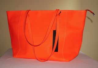 2nd Life Milano Strandtasche Shopping bag Tasche Leder NEON Orange NEU