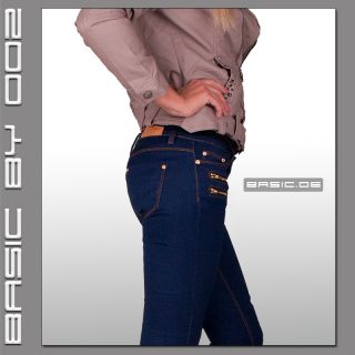 NEU Damen Jeans Röhrenjeans 5 Pocket Hose Hüft Stretch 5 Pocket