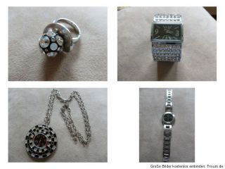 Oliver Damenuhr Armbanduhr + TWINFLIES Kugel Ring + Kettenuhr