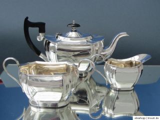 Antikes engl. Teeservice 3tlg Teekanne versilbert SILBER