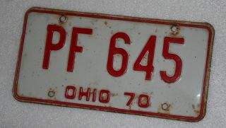 Ohio USA Autoschild License Plate Nummernschild 70 PF 645