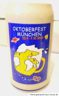 Sammlerkrug/Steinkrug Bierkrug Jahreskrug Oktoberfest München 2001, 1