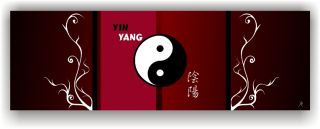 FENG SHUI Energeibild mit Yin und Yang Symbol Leinwand mit Keilrahmen