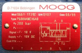 Moog D661 1729E Servo Valve Rebuilt 12 Month Warranty