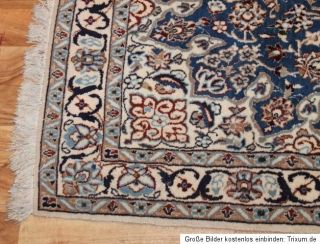 Königlicher Handgeknüpfter Perser Teppich Nain 200x116cm mit Seide