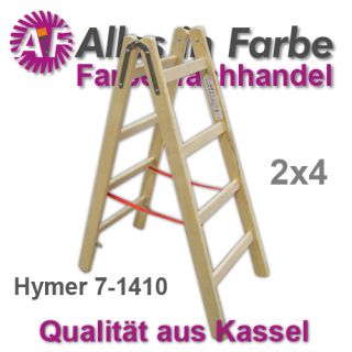 Hymer Doppelseitige Holz Sprossenleiter 2x4 Sprossen Leiter 7 1410