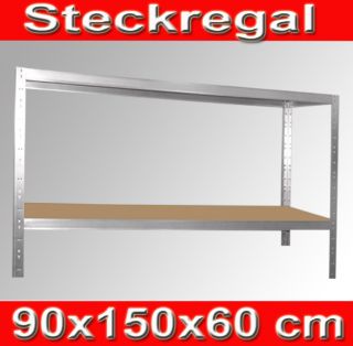 Steckregal 90x150x60 cm Schwerlastregal Metallregal Kellerregal
