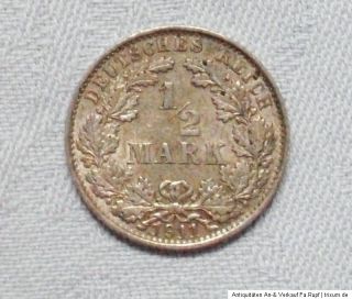 Orig. Silber Münze 1/2 Mark Kaiserreich E 1911* 2 Gramm Silber