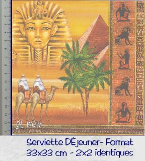serviettes papier/Napkin/Egypte/Pharaon/Pyramides