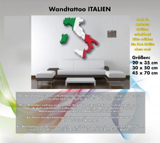 Wandtattoo ITALIEN Italy Flagge Karte EM 2012 ac mailand inter