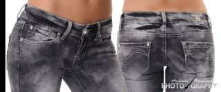 Neu BT Jeans Damen Hüftjeans Hose Röhrenjeans Röhre Batik Style
