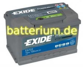 Exide Premium Superior Power EA722 72Ah (einbaufertig) Autobatterie