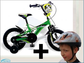 KAWASAKI MX14 Fahrrad Kinderfahrrad 14 Zoll mit Helm