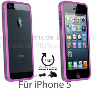 iPhone 5 Transparent lila TPU Silikon Case Schutz Hülle Cover Schale