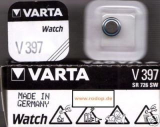 2x V397 Varta Knopfzellen Silber LR726 SR726SW