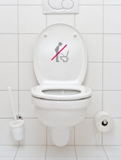 Wandtattoo Bad WC Toilette Klo Aufkleber W733 im Sitzen pullern