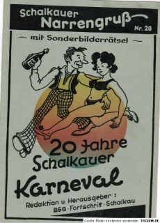 Programm 20 Jahre Schalkauer Karneval Schalkau 1974