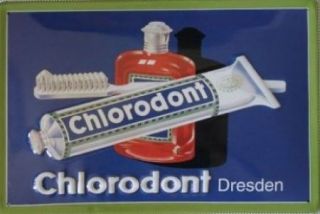Chlorodont Dresden Zahnbürste Blech Schild 20x30cm Zahnpflege Werbung
