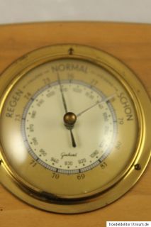 Wetter Barometer Hygrometer Thermometer Gischard Holz Messing 50er