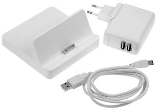 USB Dockingstation Lader f Apple iPad 2 m. Audio+AV OUT