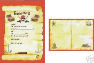 Kindergeburtstag Piraten Pirat 12 Einladungen Schatzkarte