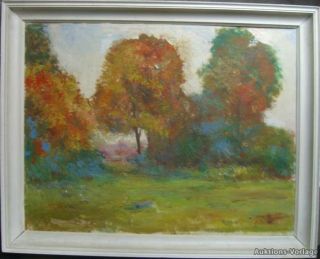 Herbstliche Baumlandschaft. Öl/Lwd., unsigniert, 50 x 60cm, OHNE