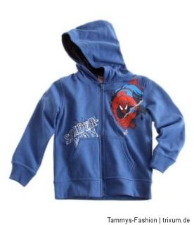 Spiderman Sweatjacke Jacke blau Gr.104, 116, 128, 140 MEGA IN Mit