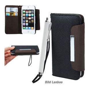 Apple iPhone 5 Leder Tasche Hülle Brieftasche Etui Handy Flip Cover