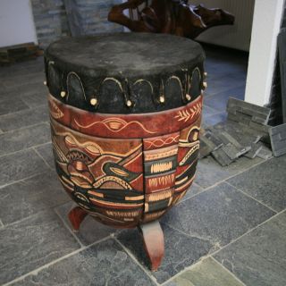 Afrikanische DJIMBE Trommel Designe Holz Afrika Unikat