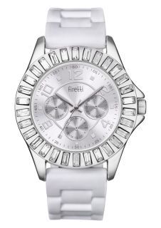 Armbanduhr firetti Damenarmbanduhr Uhr Silikonband weiß ca. 43 x 48