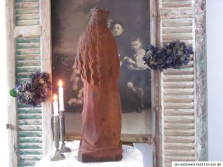 Frankreich alte Skulptur Maria Jesuskind Eisen Franske chic shabby