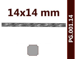 Vierkantstab gehämmert 14x14, Vierkant Stahl, Metall für