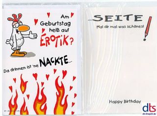 Geburtstagskarte mit Kuvert Chicken Erotik