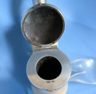 Große Biedermeier Pfeife Pfeifenkopf Meerschaum Silber Punze,antik