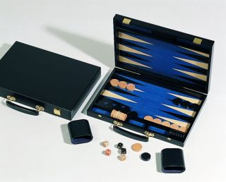 Backgammon Koffer aus Buche schwarz gebeizt und kratzfest matt