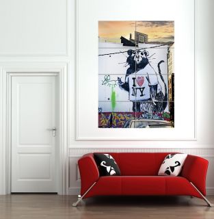 BANKSY RAT I LOVE NY GIANT WALL ART POSTER PICTURE PRINT HUGE B817