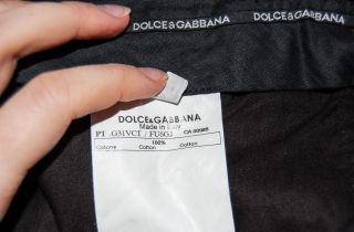 Dolce & Gabbana Hose in glänzendem Schwarz  54  100% Baumwolle