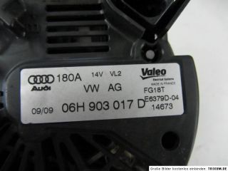 Audi A4 8K A5 8T Q5 2.0 TFSI 180 A Lichtmaschine Valeo 06H 903 017 D