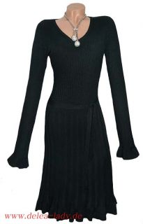Kleid Strickkleid aus Feinstrick 45% Wolle sehr Feminin schwarz Gr. 36